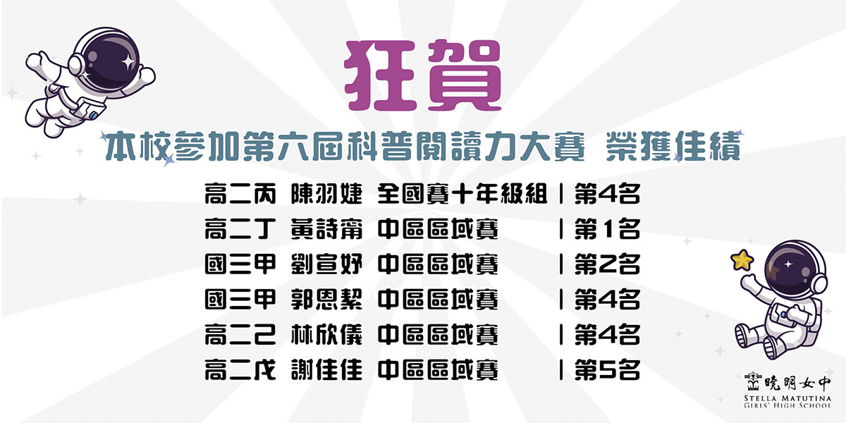 第六屆科普力閱讀大賽