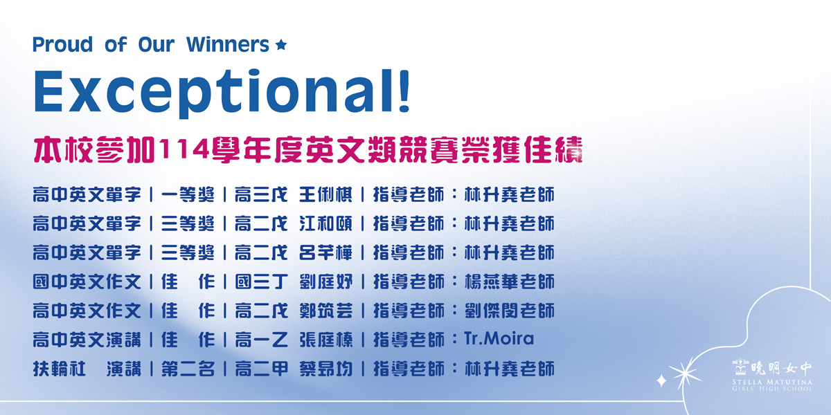 14英文類競賽榮獲佳績
